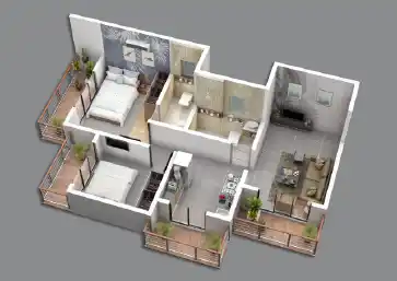 Sai Shanti 2BHK Plan